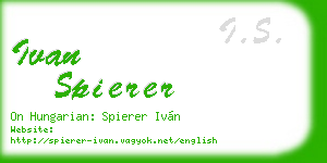 ivan spierer business card